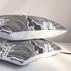 Black and White Poppies Pillow Sham Gallery Image 3
