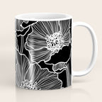 Black and White Poppies Coffee Mug Gallery Image 1