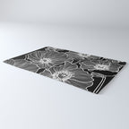 Black and White Poppies Rug Gallery Image 3