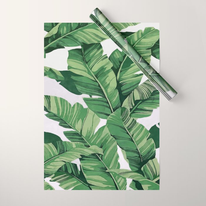 Tropical banana leaves V Wrapping Paper Gallery Image 1