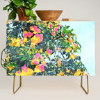 Summer Bougainvillea Watercolor Painting Credenza Gallery Image 1
