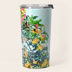 Summer Bougainvillea Watercolor Painting Travel Mug Gallery Image 2