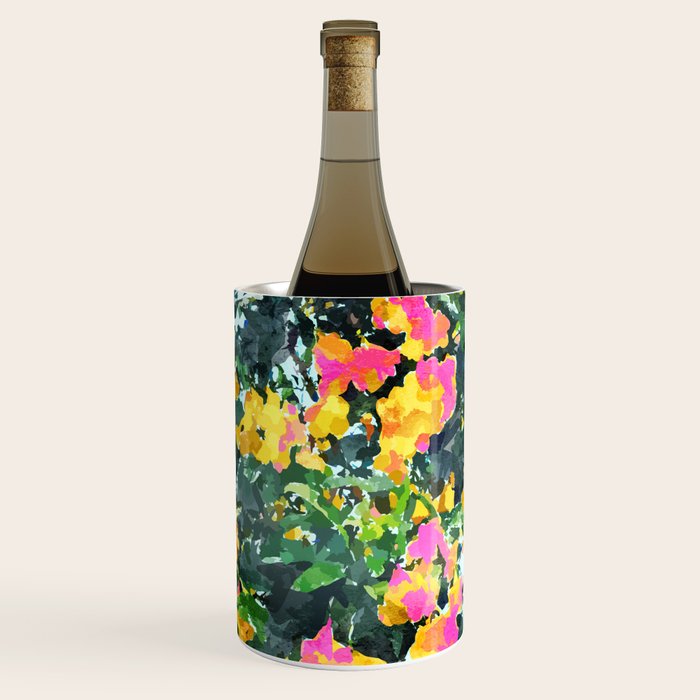 Summer Bougainvillea Watercolor Painting Wine Chiller Gallery Image 2