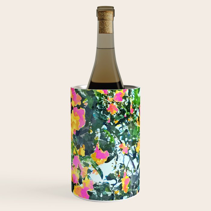 Summer Bougainvillea Watercolor Painting Wine Chiller Gallery Image 1