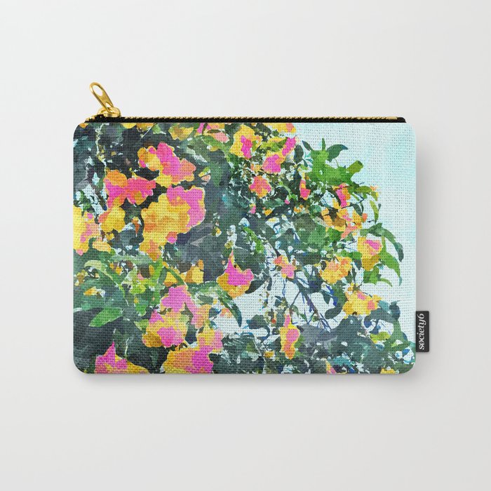 Summer Bougainvillea Watercolor Painting Carry All Pouch Gallery Image 1
