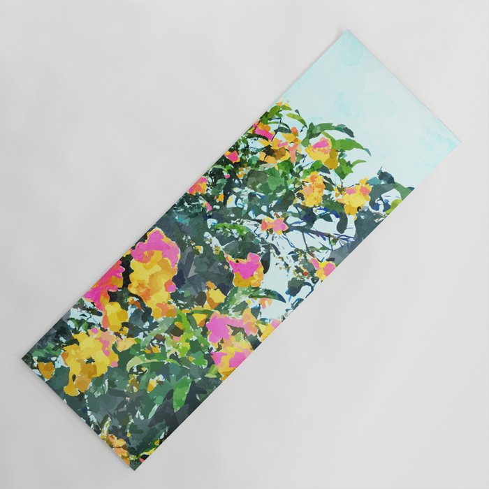 Summer Bougainvillea Watercolor Painting Yoga Mat Gallery Image 1