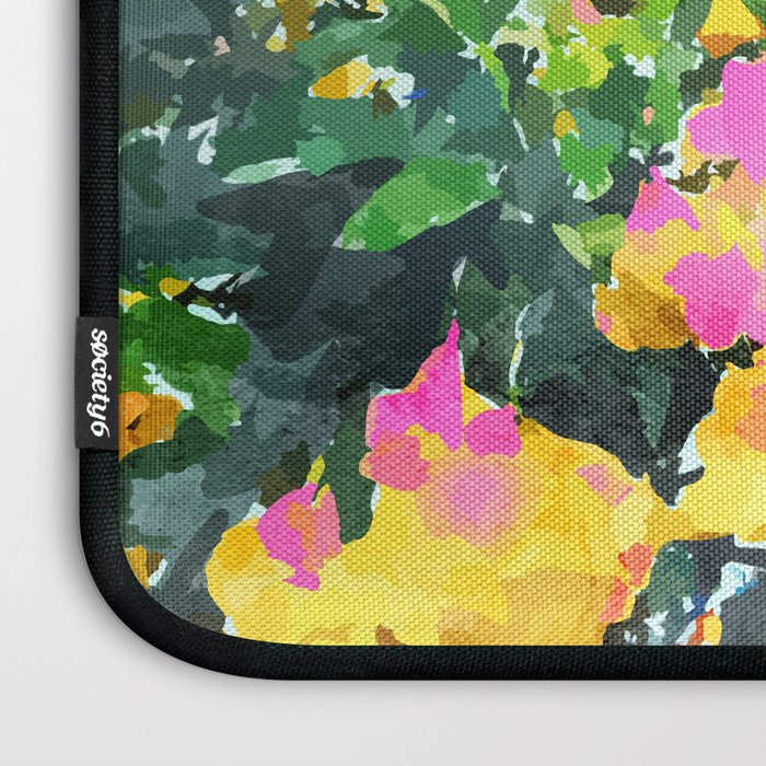Summer Bougainvillea Watercolor Painting Laptop Sleeve Gallery Image 3