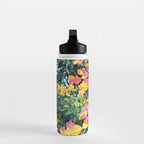 Summer Bougainvillea Watercolor Painting Water Bottle Gallery Image 3