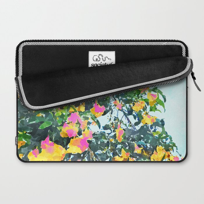 Summer Bougainvillea Watercolor Painting Laptop Sleeve Gallery Image 2