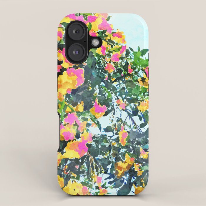 Summer Bougainvillea Watercolor Painting iPhone Case Gallery Image 1