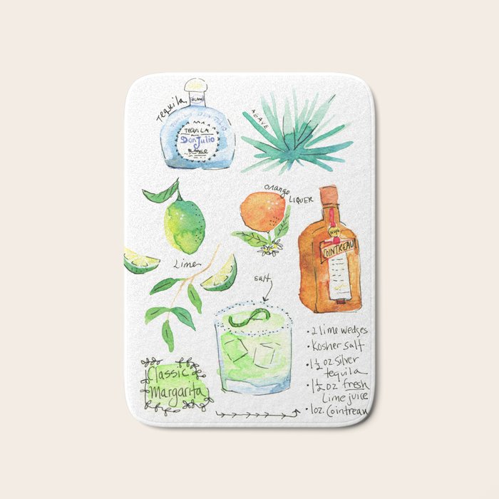 Classic Margarita Cocktail Recipe Bath Mat Gallery Image 1