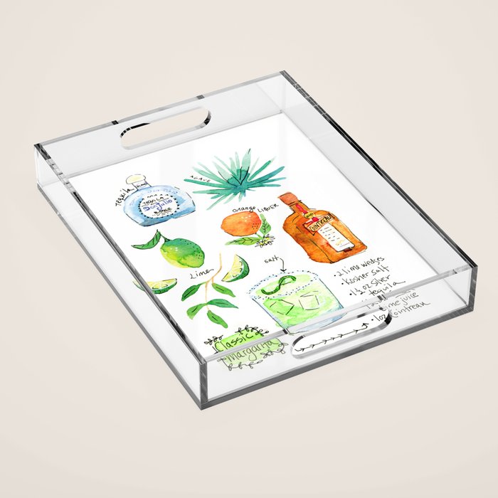 Classic Margarita Cocktail Recipe Acrylic Tray Gallery Image 1