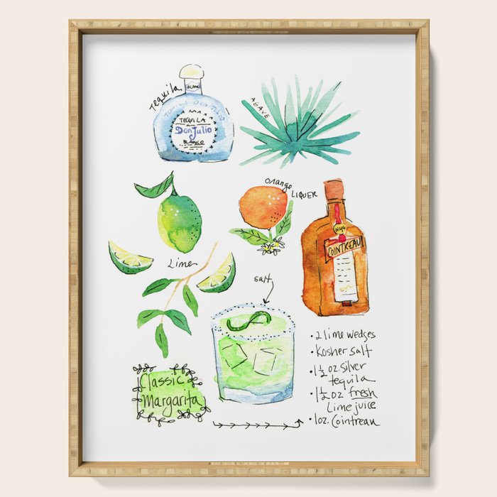 Classic Margarita Cocktail Recipe Serving Tray Gallery Image 1