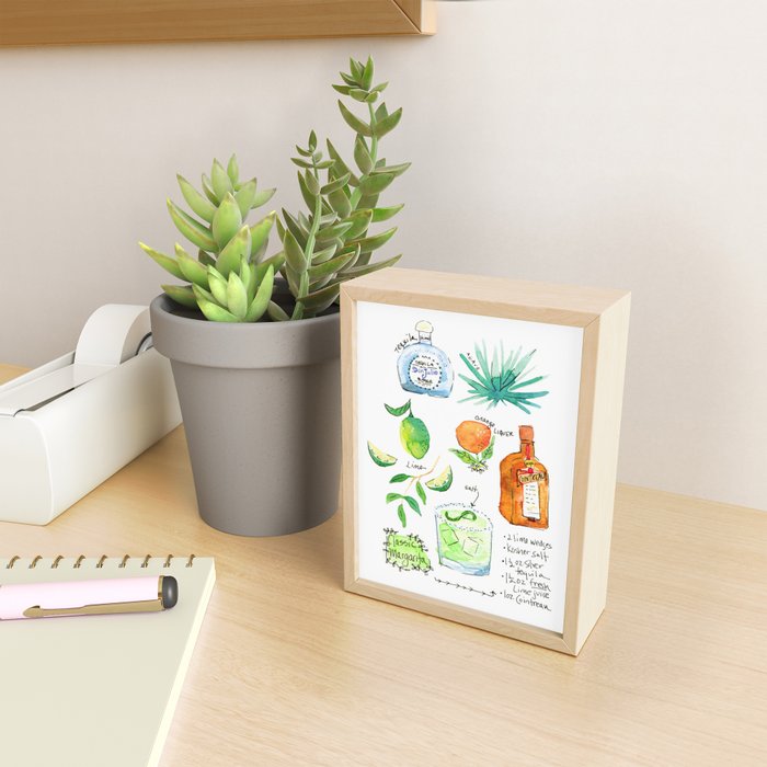 Classic Margarita Cocktail Recipe Mini Art Print Gallery Image 2