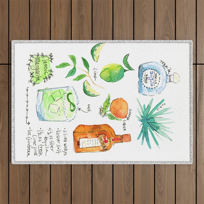 Classic Margarita Cocktail Recipe Outdoor Rug Gallery Image 1