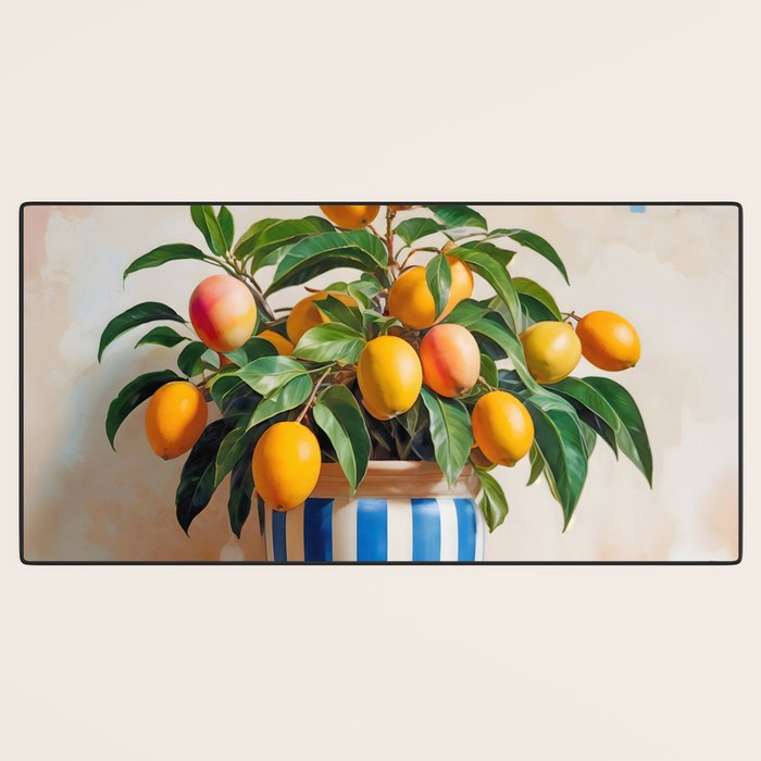  Mango Summer, India Fruits Still Life Tropical, Season Flower Pot Plants Botanical, Nature Plant Pots Blossom Juicy Painting Desk Mat Gallery Image 3