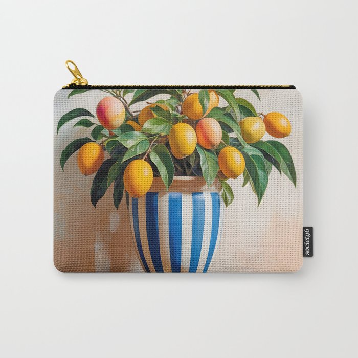  Mango Summer, India Fruits Still Life Tropical, Season Flower Pot Plants Botanical, Nature Plant Pots Blossom Juicy Painting Carry All Pouch Gallery Image 1