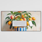  Mango Summer, India Fruits Still Life Tropical, Season Flower Pot Plants Botanical, Nature Plant Pots Blossom Juicy Painting Desk Mat Gallery Image 1