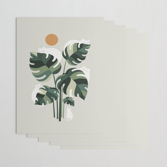 Cat and Plant 11 Wrapping Paper Gallery Image 3