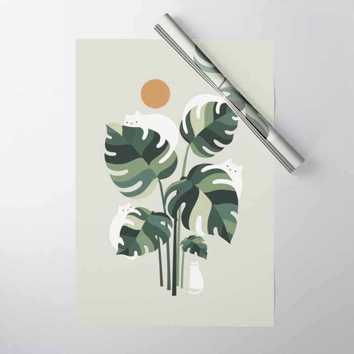 Cat and Plant 11 Wrapping Paper Gallery Image 1