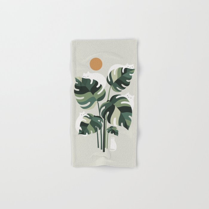 Cat and Plant 11 Bath Towel Gallery Image 1
