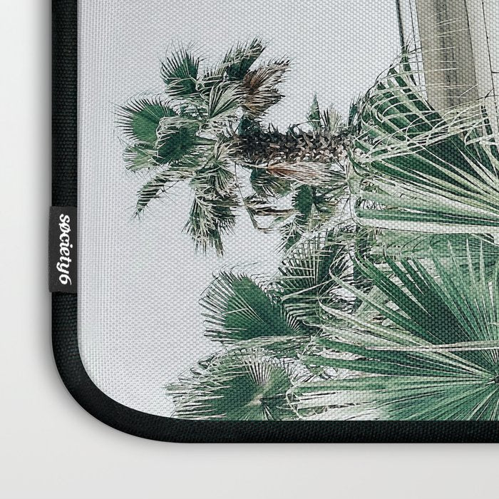 Flamingo Beach House, Wildlife Architecture Jungle Photography, Eclectic Birds Digital Art Laptop Sleeve Gallery Image 3