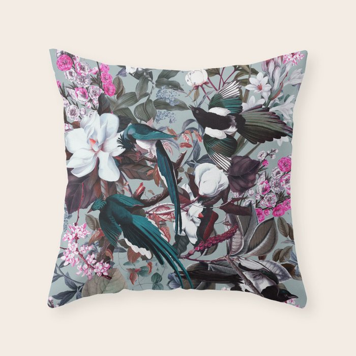 Floral and Birds XXIV Throw Pillow Gallery Image 6