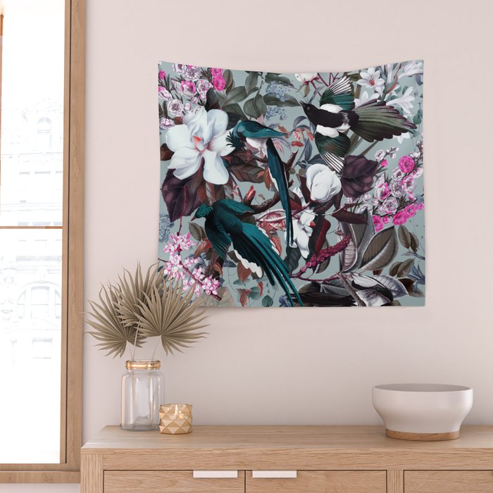 Floral and Birds XXIV Wall Tapestry Gallery Image 2