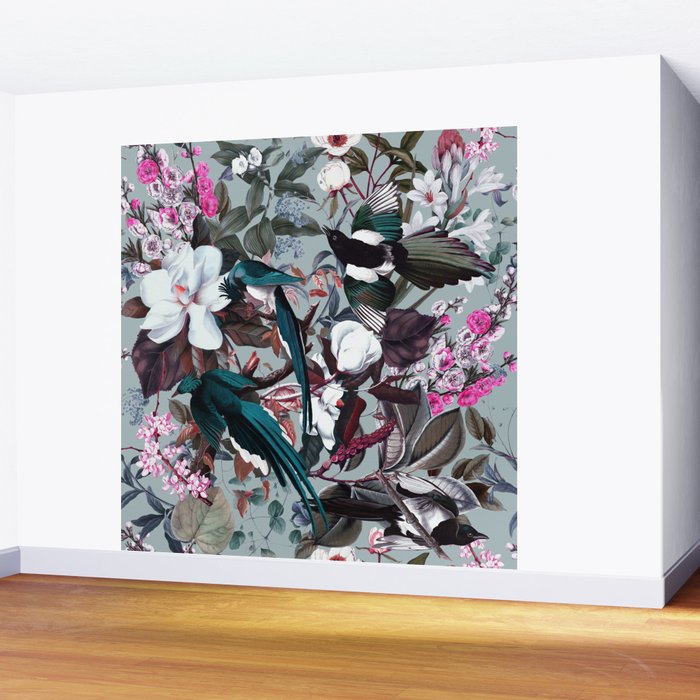 Floral and Birds XXIV Wall Mural Gallery Image 2