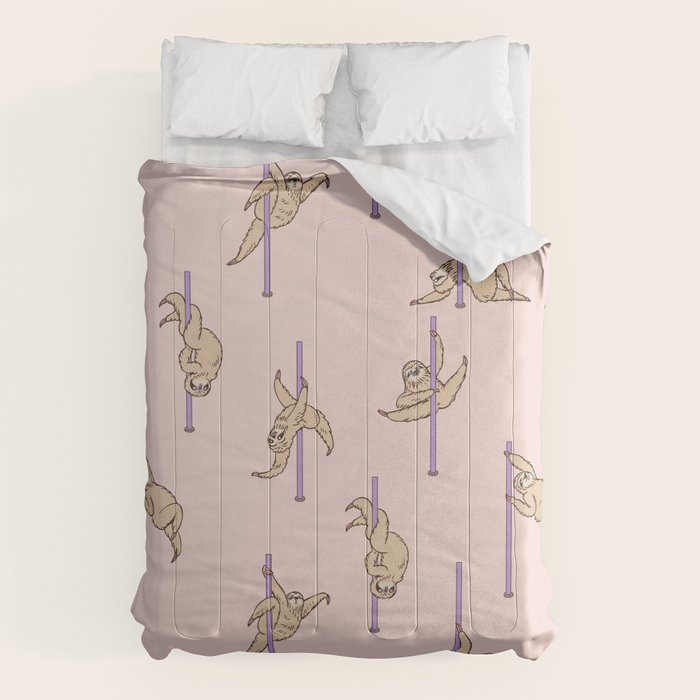 Sloths Pole Dancing Club Comforter Gallery Image 6