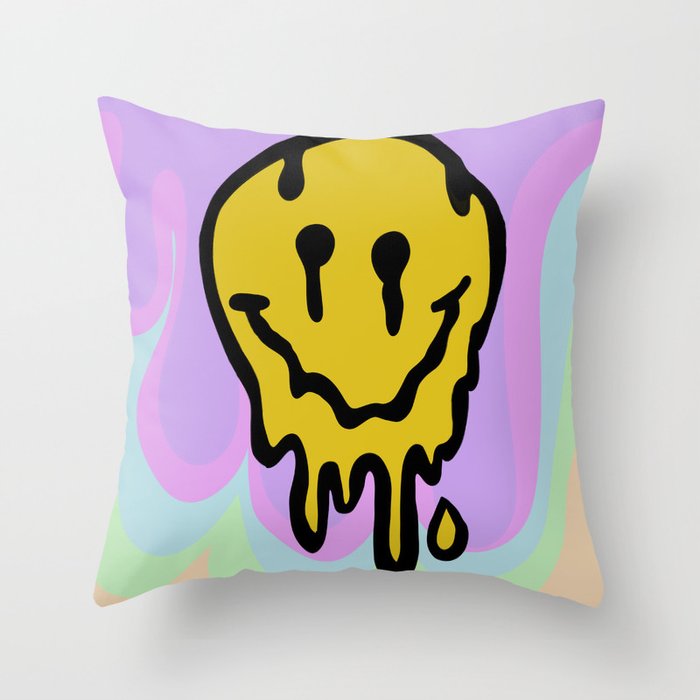 Melty Melt Smile Throw Pillow Gallery Image 1