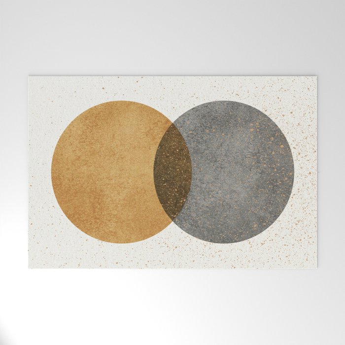 Circle Abstract - Gold Grey Texture Welcome Mat Gallery Image 1