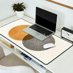 Circle Abstract - Gold Grey Texture Desk Mat Gallery Image 2
