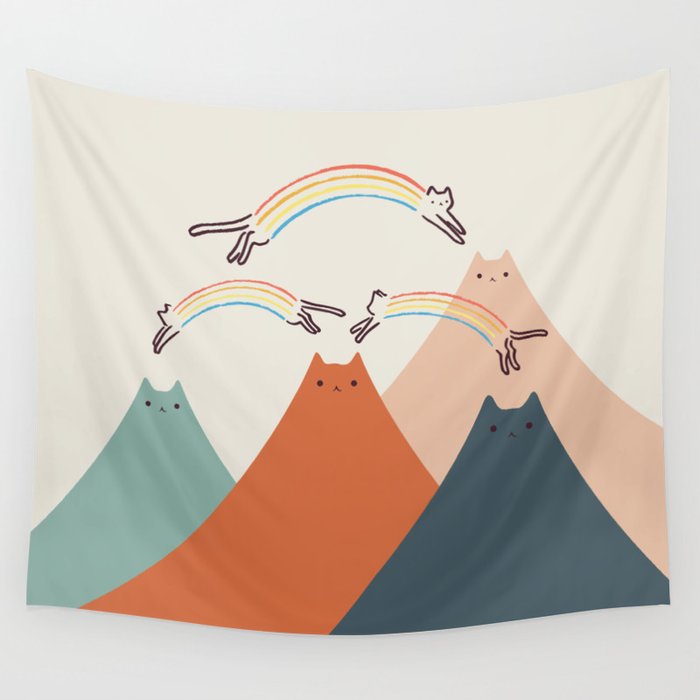 Cat Landscape 101 Wall Tapestry Gallery Image 1