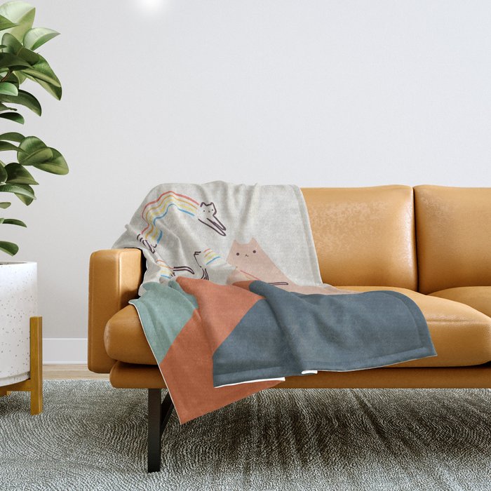 Cat Landscape 101 Throw Blanket Gallery Image 1