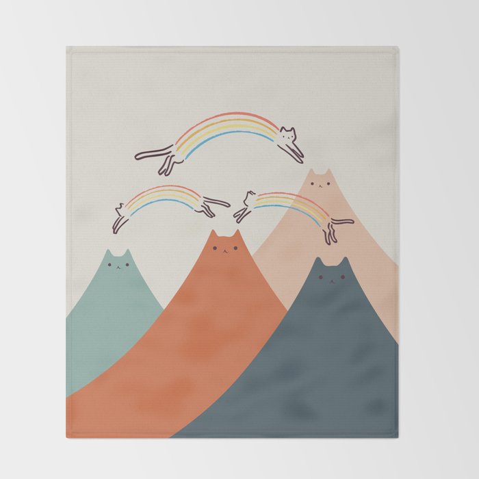 Cat Landscape 101 Throw Blanket Gallery Image 2