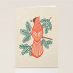 Cardinal Bird and Pine Branches Stationery Card Gallery Image 2