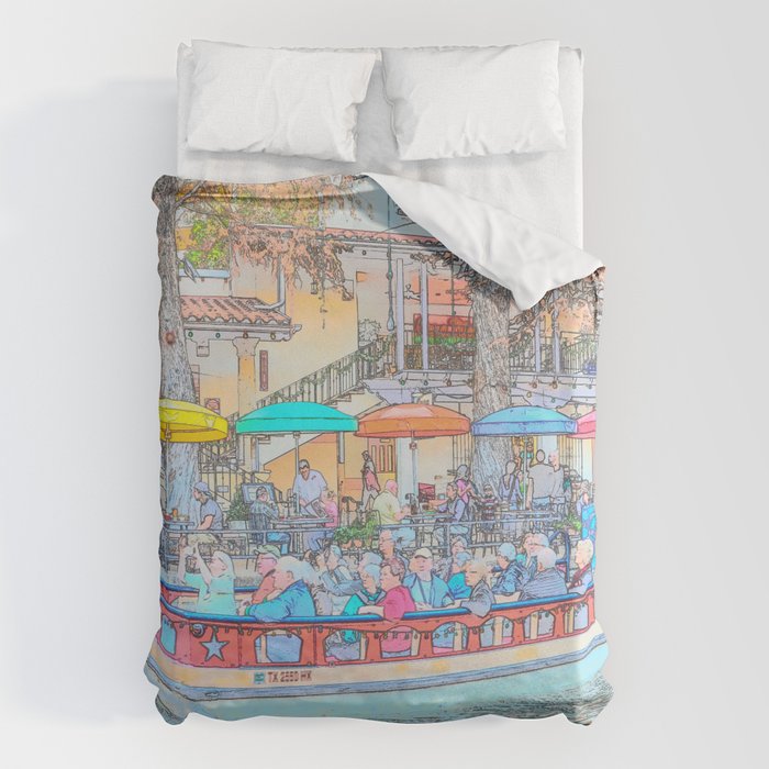 Ride Down The River - San Antonio, Texas Duvet Cover Gallery Image 1