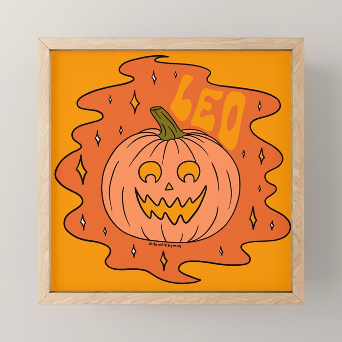 Leo Jack O Lantern Mini Art Print Gallery Image 1