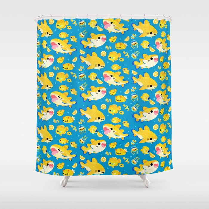 Lemon shark and friends  Shower Curtain Gallery Image 1