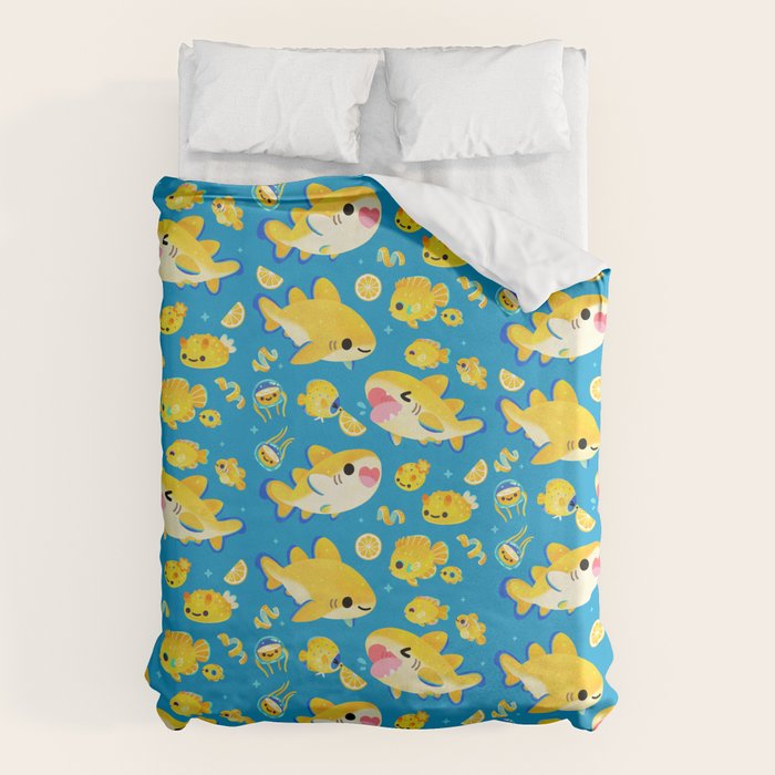 Lemon shark and friends  Duvet Cover Gallery Image 1