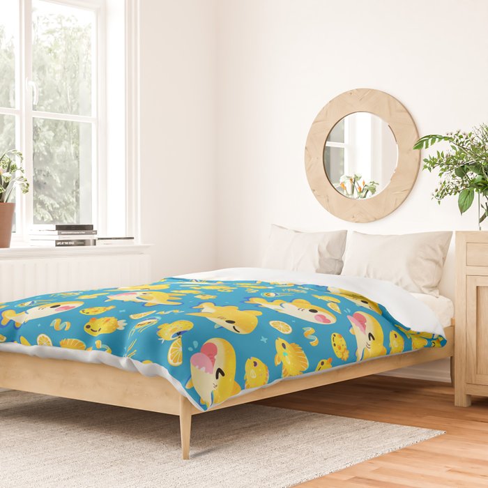 Lemon shark and friends  Duvet Cover Gallery Image 2