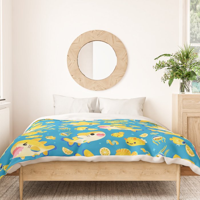 Lemon shark and friends  Duvet Cover Gallery Image 3