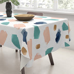 Terrazzo (turquoise, navy, pink & gold) Tablecloth Gallery Image 3