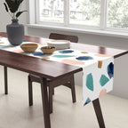 Terrazzo (turquoise, navy, pink & gold) Table Runner Gallery Image 2