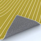 Minimal Line Curvature XVII Chartreuse Mid Century Modern Arch Abstract Rug Gallery Image 4