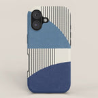 Quarter Circle Lines - Blue Navy  iPhone Case Gallery Image 1