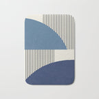 Quarter Circle Lines - Blue Navy  Bath Mat Gallery Image 1