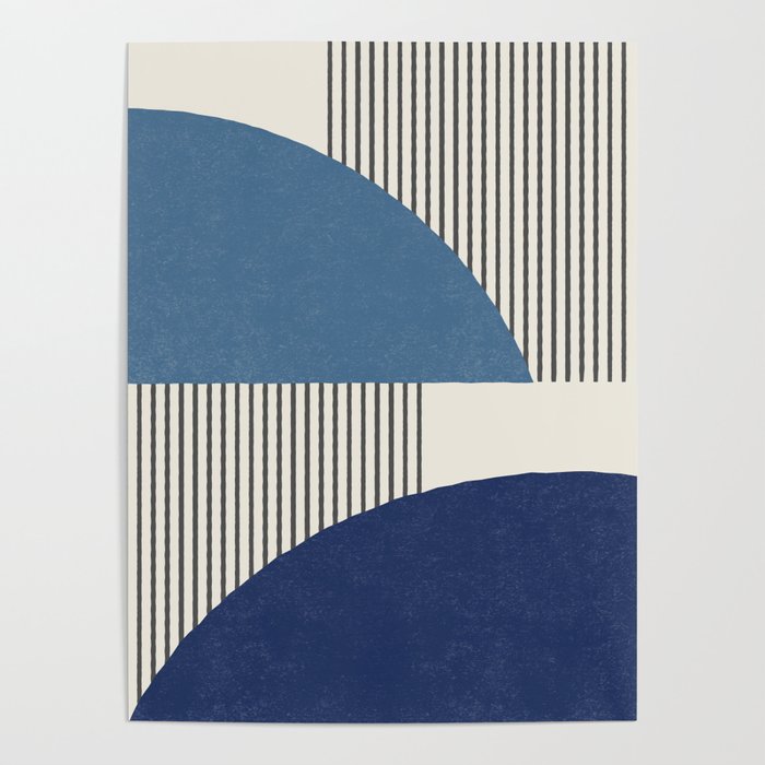 Quarter Circle Lines - Blue Navy  Poster Gallery Image 4