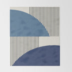 Quarter Circle Lines - Blue Navy  Throw Blanket Gallery Image 2